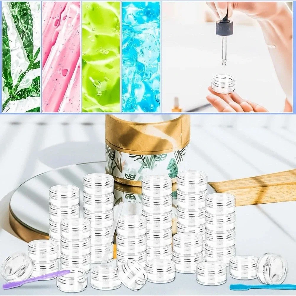Makeup Sample Containers Screw On Lids (196) Plastic Containers Clear Lids Small